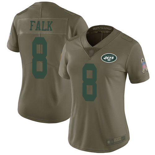 New York Jets Limited Olive Women Luke Falk Jersey NFL Football #8 2017 Salute to Service